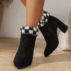 CHICA | Bottines En Peluche A Carreaux