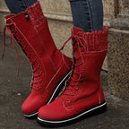 MARTINA | Bottes A Lacets A Talon Plat