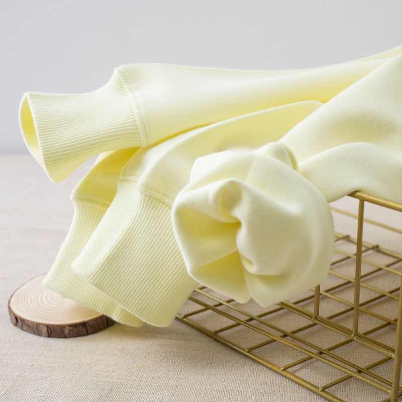 Pull col rond jaune pâle femme