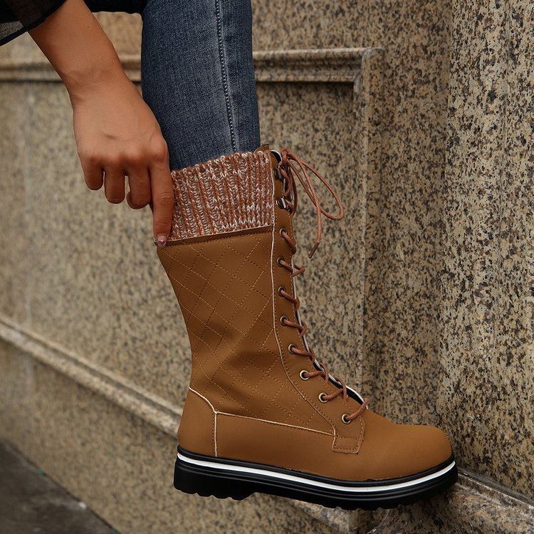 MARTINA | Bottes A Lacets A Talon Plat